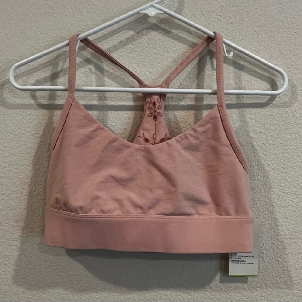 Old Navy Active light mauve pink sports bra with cut out eyelet back medium